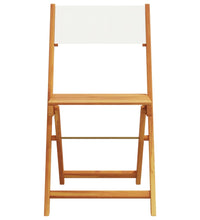 5-tlg. Garten-Essgruppe Stoff und Massivholz Cremeweiß