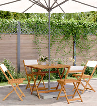 5-tlg. Garten-Essgruppe Stoff und Massivholz Cremeweiß