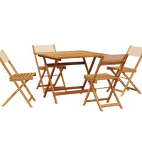 5-tlg. Garten-Essgruppe Stoff und Massivholz Beige