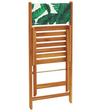 5-tlg. Garten-Essgruppe Stoff und Massivholz Blattmuster