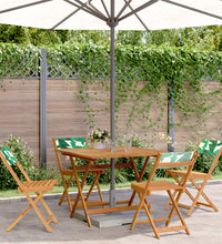 5-tlg. Garten-Essgruppe Stoff und Massivholz Blattmuster