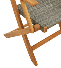 5-tlg. Garten-Essgruppe Grau Poly Rattan und Massivholz