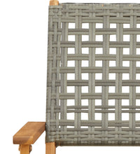 5-tlg. Garten-Essgruppe Grau Poly Rattan und Massivholz