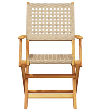 5-tlg. Garten-Essgruppe Beige Poly Rattan und Massivholz