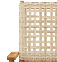 5-tlg. Garten-Essgruppe Beige Poly Rattan und Massivholz