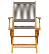 5-tlg. Garten-Essgruppe Polypropylen und Massivholz Grau