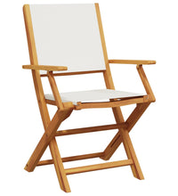 5-tlg. Garten-Essgruppe Stoff und Massivholz Cremeweiß