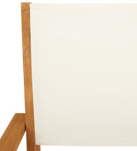 5-tlg. Garten-Essgruppe Stoff und Massivholz Cremeweiß