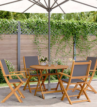 5-tlg. Garten-Essgruppe Stoff und Massivholz Anthrazit