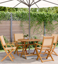 5-tlg. Garten-Essgruppe Stoff und Massivholz Beige