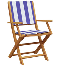 5-tlg. Garten-Essgruppe Stoff und Massivholz Blau und Weiß