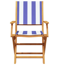 5-tlg. Garten-Essgruppe Stoff und Massivholz Blau und Weiß