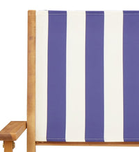 5-tlg. Garten-Essgruppe Stoff und Massivholz Blau und Weiß