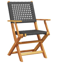 5-tlg. Garten-Essgruppe Schwarz Poly Rattan und Massivholz