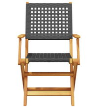 5-tlg. Garten-Essgruppe Schwarz Poly Rattan und Massivholz