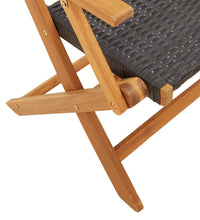 5-tlg. Garten-Essgruppe Schwarz Poly Rattan und Massivholz