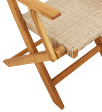 5-tlg. Garten-Essgruppe Beige Poly Rattan und Massivholz