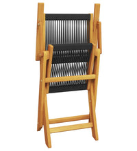 5-tlg. Garten-Essgruppe Polypropylen und Massivholz Schwarz