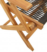 5-tlg. Garten-Essgruppe Polypropylen und Massivholz Schwarz