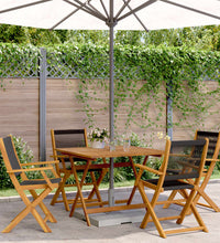 5-tlg. Garten-Essgruppe Polypropylen und Massivholz Schwarz