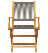 5-tlg. Garten-Essgruppe Polypropylen und Massivholz Grau