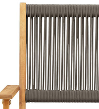 5-tlg. Garten-Essgruppe Polypropylen und Massivholz Grau