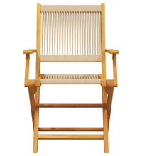 5-tlg. Garten-Essgruppe Polypropylen und Massivholz Beige