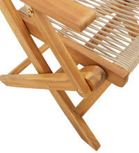 5-tlg. Garten-Essgruppe Polypropylen und Massivholz Beige