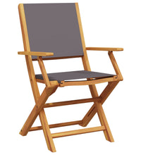 5-tlg. Garten-Essgruppe Stoff und Massivholz Anthrazit