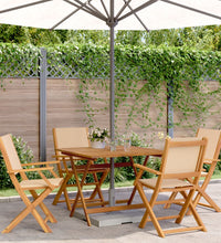 5-tlg. Garten-Essgruppe Stoff und Massivholz Beige