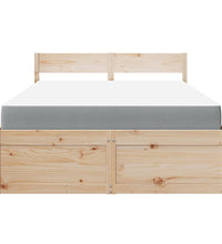 Bett mit Schubladen und Matratze 120x190 cm Massivholz Kiefer