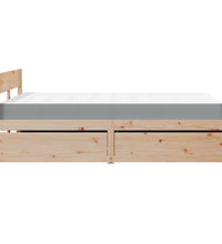 Bett mit Schubladen und Matratze 120x190 cm Massivholz Kiefer