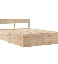 Bett mit Schubladen und Matratze 120x190 cm Massivholz Kiefer