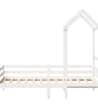 Tagesbett mit Dach Weiß 90x200 cm Massivholz Kiefer