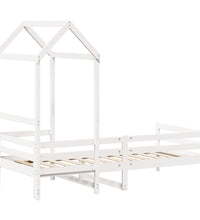 Tagesbett mit Dach Weiß 90x200 cm Massivholz Kiefer