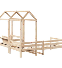 Tagesbett und Bank mit Dach 90x200 cm Kiefernholz