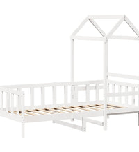 Tagesbett mit Dach Weiß 80x200 cm Massivholz Kiefer
