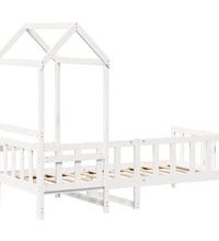 Tagesbett mit Dach Weiß 80x200 cm Massivholz Kiefer