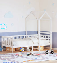 Tagesbett mit Dach Weiß 90x190 cm Massivholz Kiefer