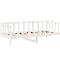 Tagesbett mit Dach Weiß 90x190 cm Massivholz Kiefer