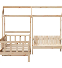 Tagesbett und Bank mit Dach 90x200 cm Kiefernholz