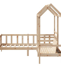 Tagesbett und Bank mit Dach 90x200 cm Kiefernholz