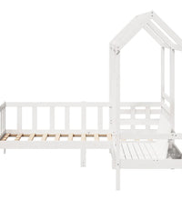 Tagesbett und Bank mit Dach Weiß 90x200 cm Kiefernholz
