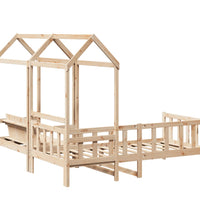 Tagesbett und Bank mit Dach 80x200 cm Kiefernholz