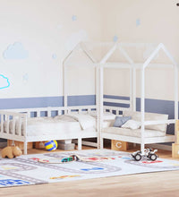 Tagesbett und Bank mit Dach Weiß 80x200 cm Kiefernholz