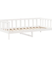 Tagesbett und Bank mit Dach Weiß 80x200 cm Kiefernholz