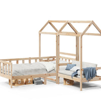 Tagesbett und Bank mit Dach 90x190 cm Kiefernholz