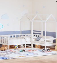 Tagesbett und Bank mit Dach Weiß 90x190 cm Kiefernholz