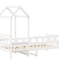 Tagesbett mit Dach Weiß 90x200 cm Massivholz Kiefer