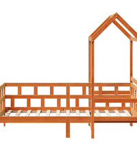 Tagesbett mit Dach Wachsbraun 90x200 cm Massivholz Kiefer